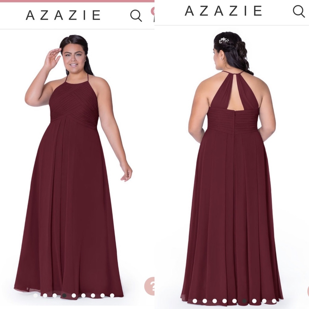 Azazie Ginger in Cabernet Size 18